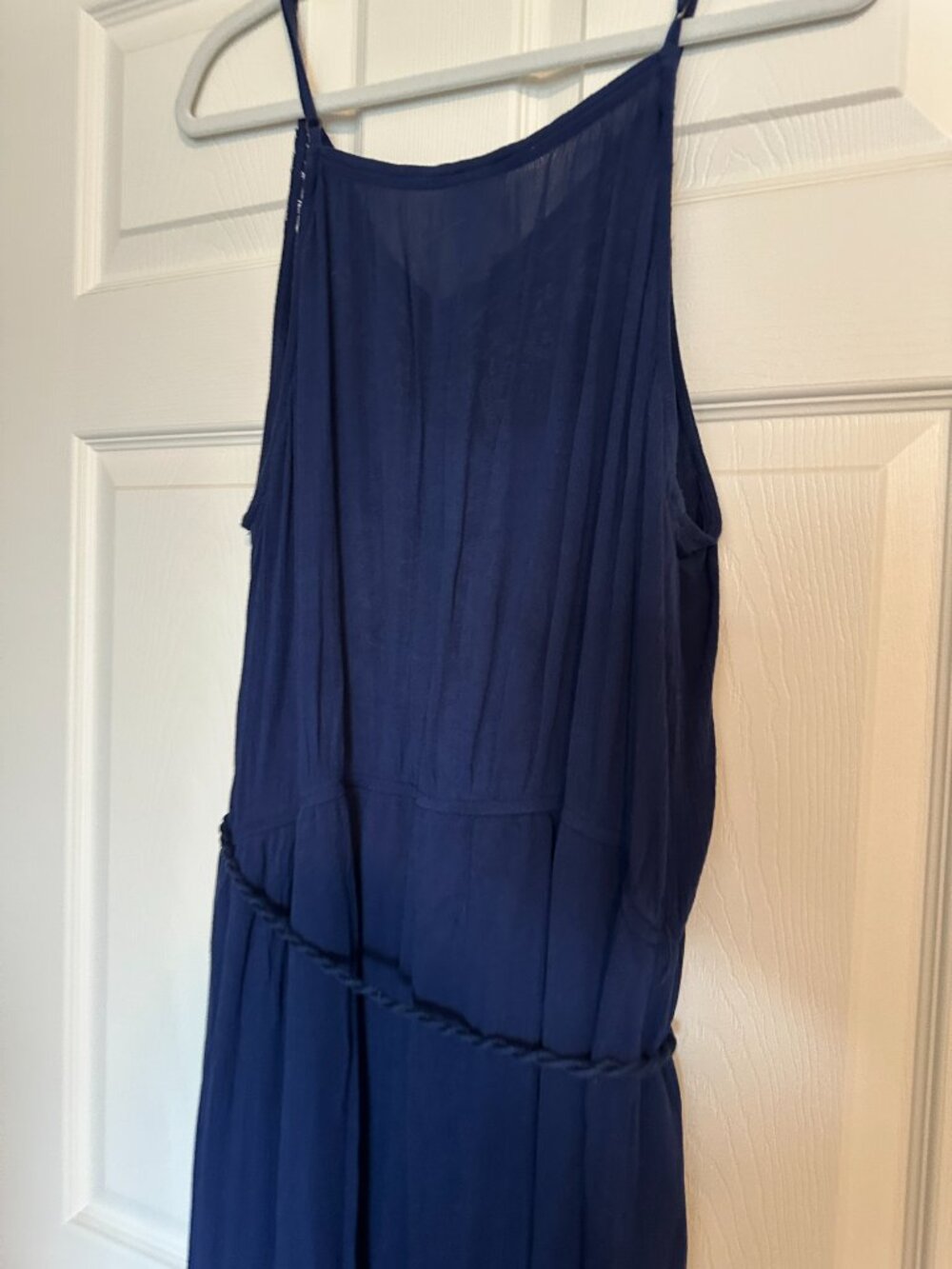 Women’s KNOX ROSE Navy Blue/White Tassel Tie Waist Maxi Tank Dress Size XXL - Picture 4 of 8